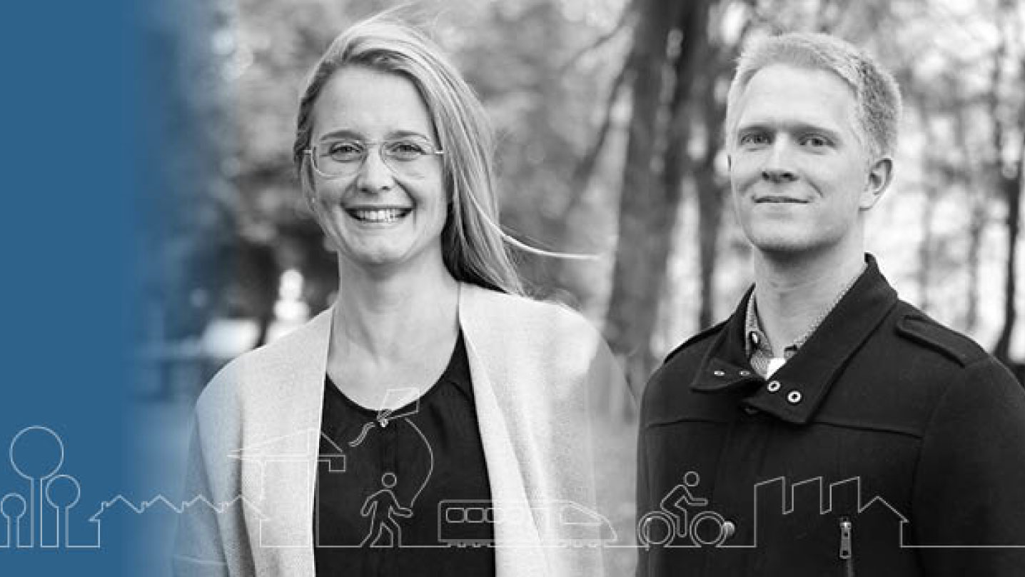 Svartvit porträttbild av Anna och Daniel.