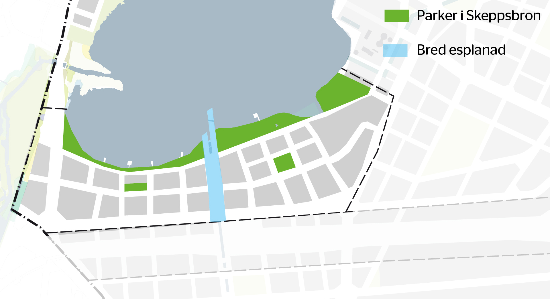 Karta över parker i Skeppsbron
