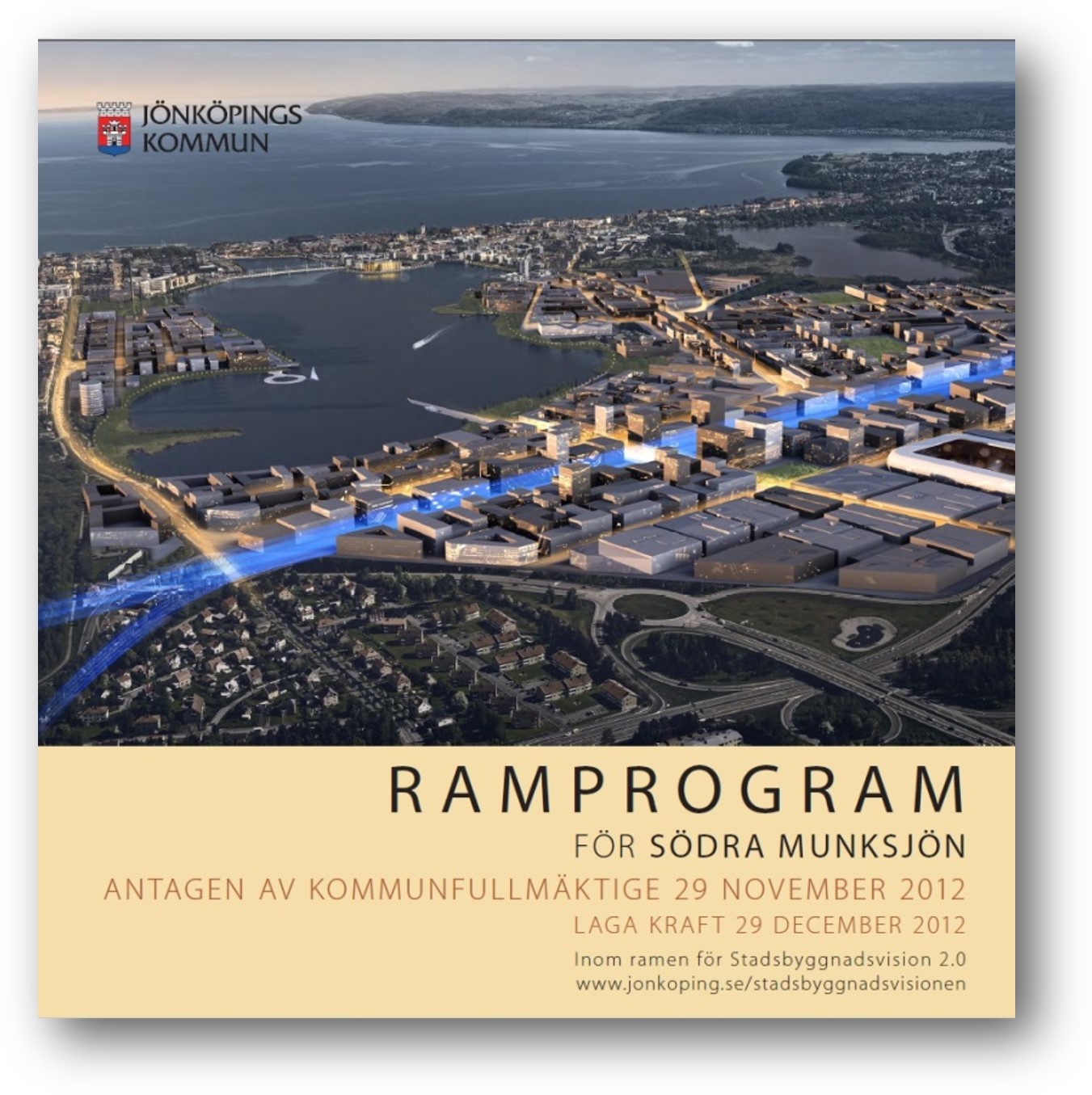 Framsida från ramprogram för Södra Munksjön 