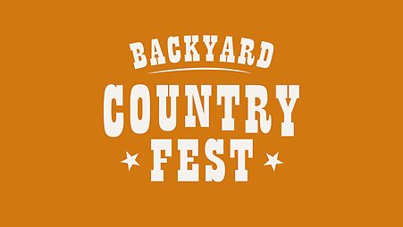 Orange bakgrund med vit text där det står Backyard country fest.