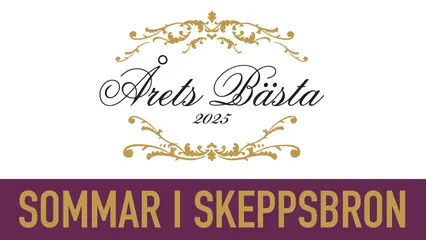 Illustrerad bild med texten "Årets bästa 2025" och "Sommar i Skeppsbron".
