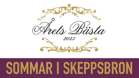 Illustrerad bild med texten "Årets bästa 2025" och "Sommar i Skeppsbron".